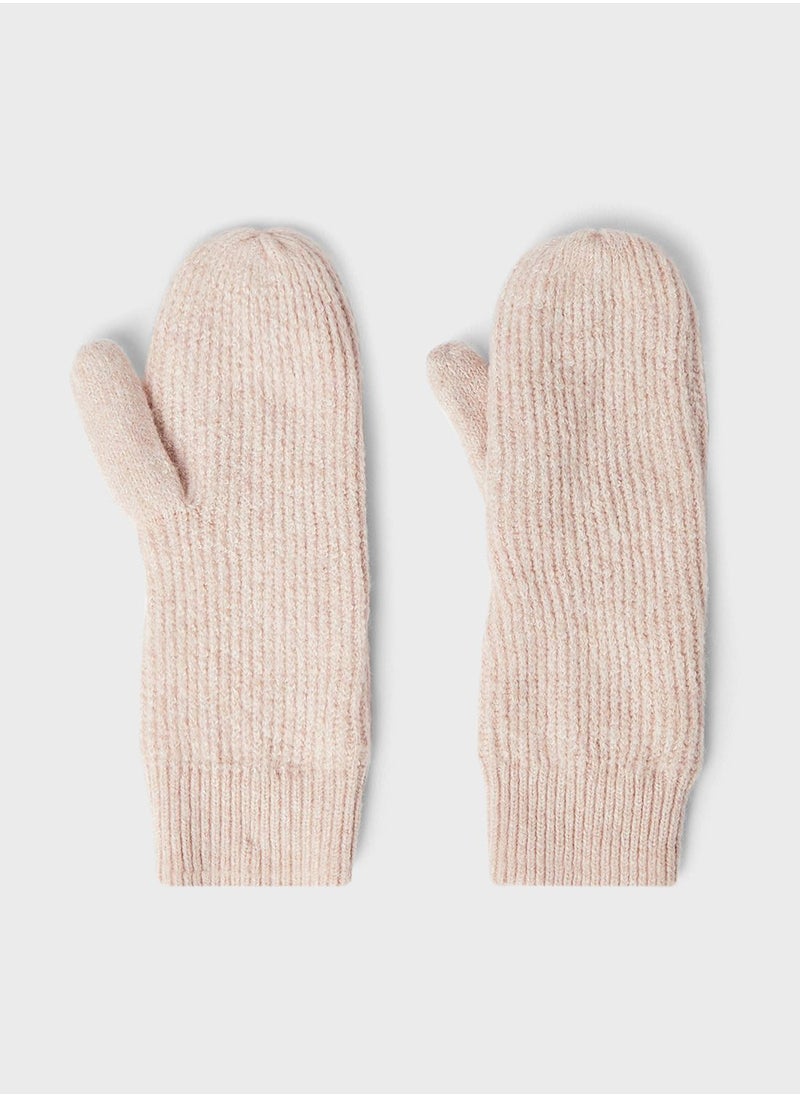 PIECES Ribbed Knit Mittens  - Image 2
