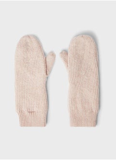 PIECES Ribbed Knit Mittens  - Image 1