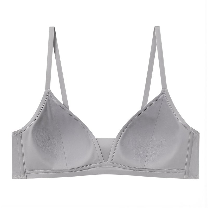 Reinforced Durable No Wire Silk Bra Heavy Usage No Fray Long Lasting S Gray - Image 3