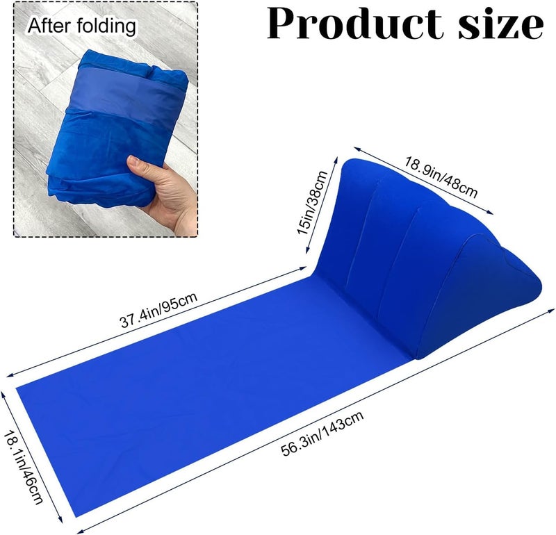 Suicune Inflatable Back Cushion Portable Beach Reclining Lounger Wedge Shape Lounger Cushion Beach Mat Foldable Waterproof Flocking BackRest Chair for Outdoor Camping - Image 3