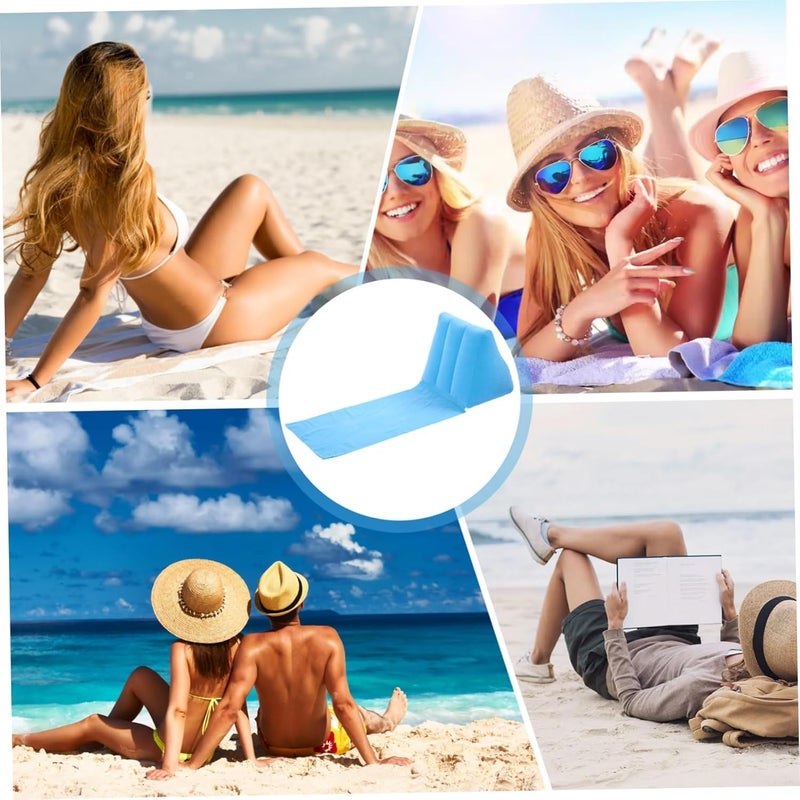 Suicune Inflatable Back Cushion Portable Beach Reclining Lounger Wedge Shape Lounger Cushion Beach Mat Foldable Waterproof Flocking BackRest Chair for Outdoor Camping - Image 4