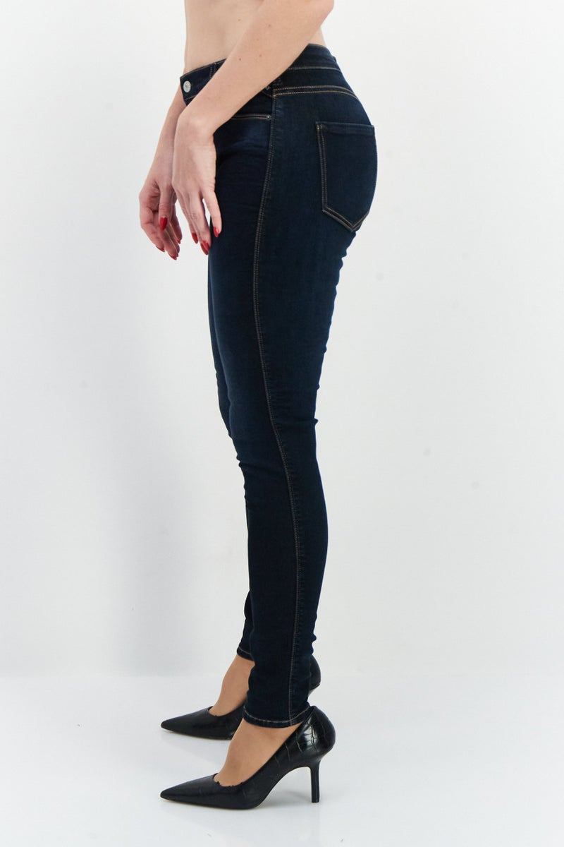 Replay Women Super Skinny Fit Wash Stretchable Denim, Dark Indigo - Image 2