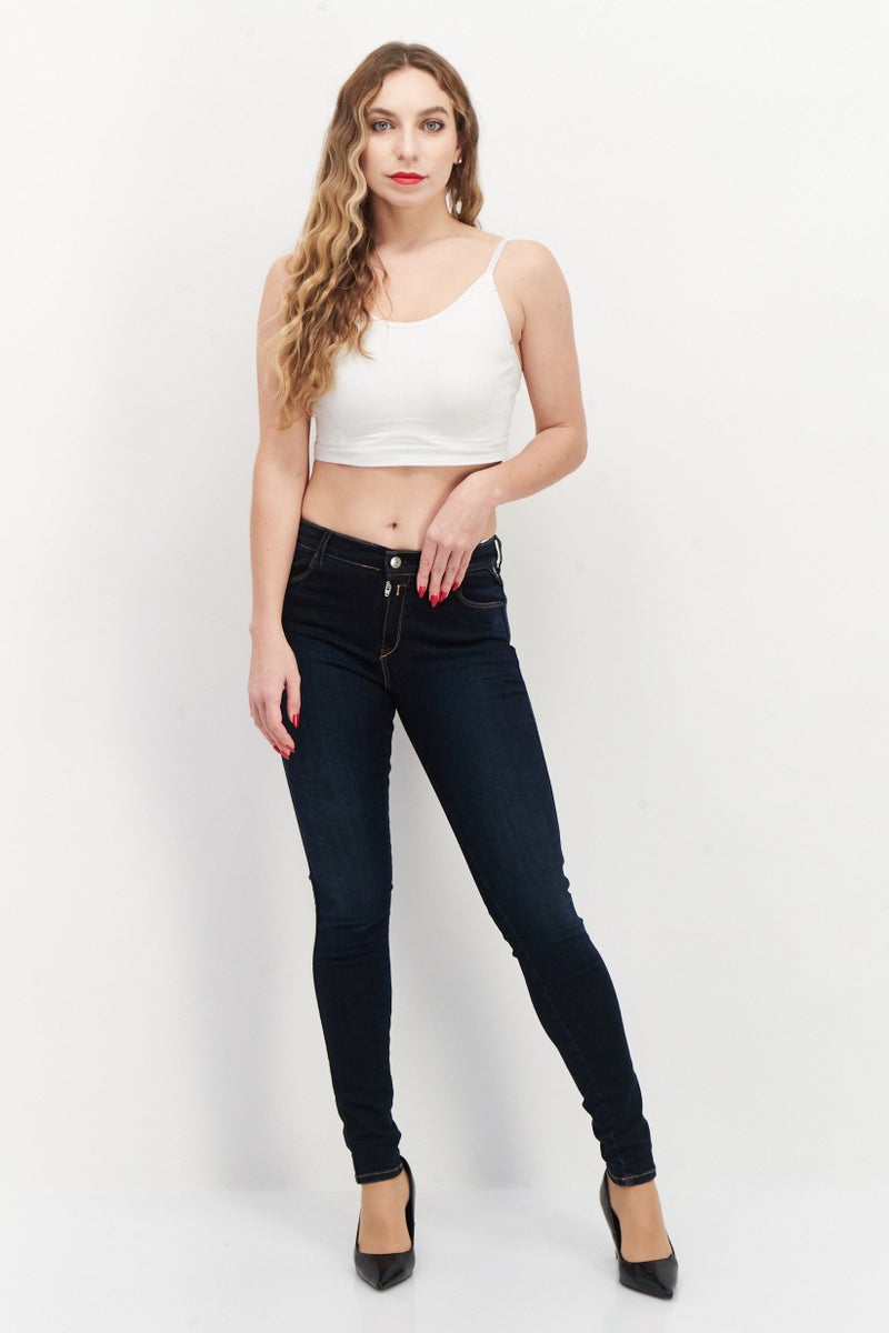 Replay Women Super Skinny Fit Wash Stretchable Denim, Dark Indigo - Image 4