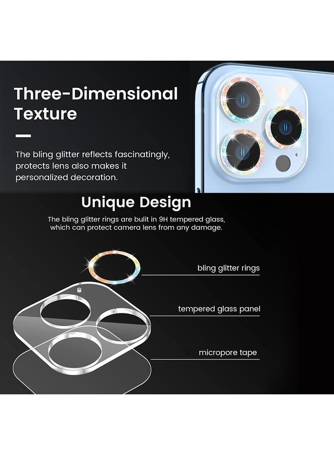 Zaboon Case For iPhone 12 Glitter Ring Tempered Glass Camera Lens Film - Image 5