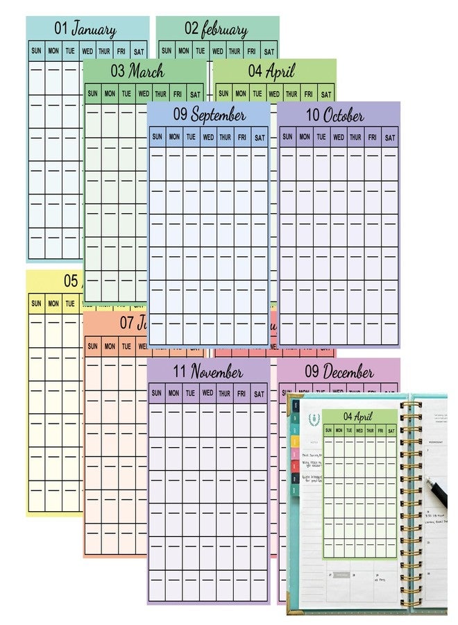 SMARSTICKER 12 Monthly Planner Date Page Sticker 3Open-Dated Monthly Planning Stickers 2026 Schedule Calendar Labels for Customizing Undated Planners, Calendar, Notebooks - Image 1