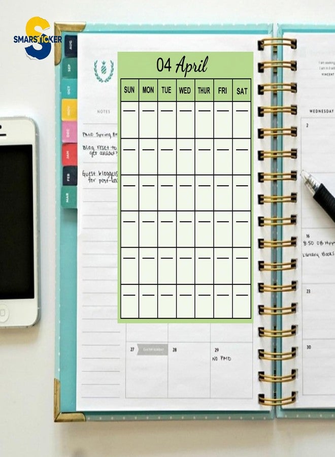 SMARSTICKER 12 Monthly Planner Date Page Sticker 3Open-Dated Monthly Planning Stickers 2026 Schedule Calendar Labels for Customizing Undated Planners, Calendar, Notebooks - Image 5