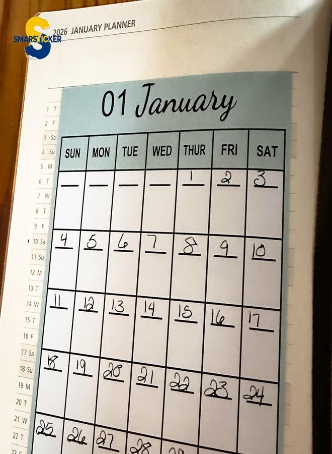 SMARSTICKER 12 Monthly Planner Date Page Sticker 3Open-Dated Monthly Planning Stickers 2026 Schedule Calendar Labels for Customizing Undated Planners, Calendar, Notebooks - Image 4
