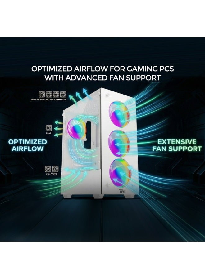 TWISTED MINDS Gaming Case, Mid Tower, Tempered Glass Side Panel, ATX / M-ATX / Mini-ITX Support | TM-NOVA-W white - Image 3