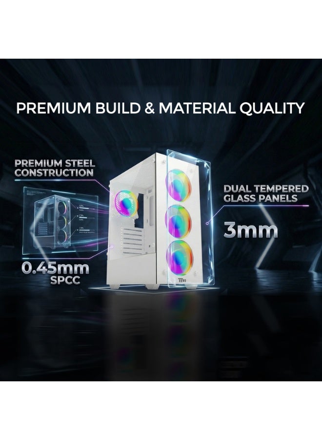 TWISTED MINDS Gaming Case, Mid Tower, Tempered Glass Side Panel, ATX / M-ATX / Mini-ITX Support | TM-NOVA-W white - Image 2