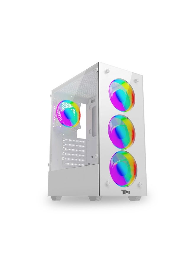 TWISTED MINDS Gaming Case, Mid Tower, Tempered Glass Side Panel, ATX / M-ATX / Mini-ITX Support | TM-NOVA-W white - Image 1