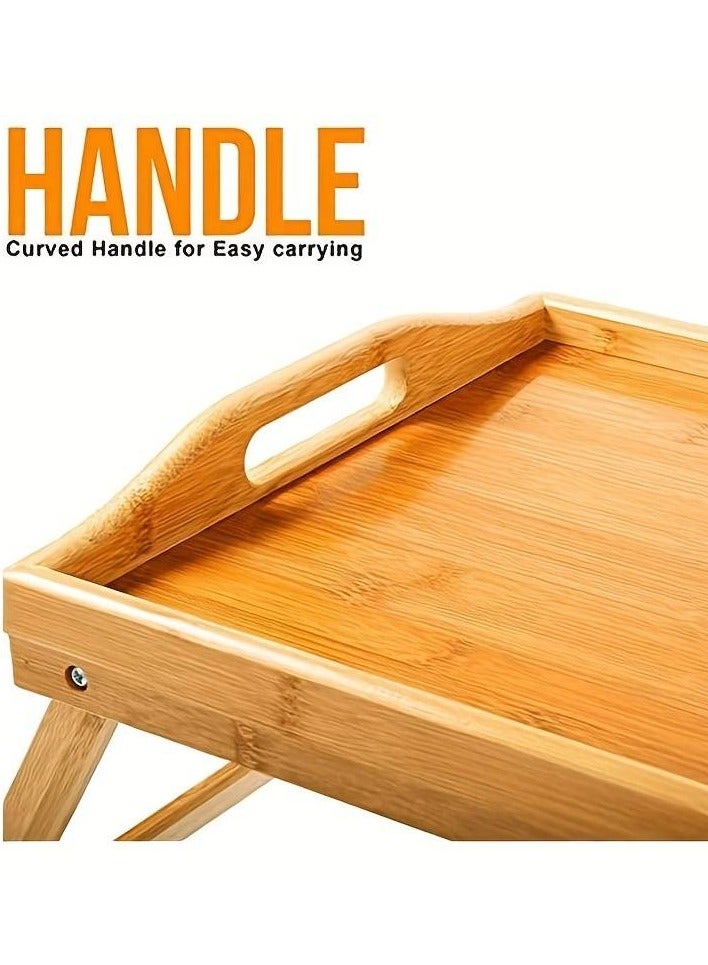 كيتشينو صينية  إفطار خشبية بامبو للسرير مع قاعدة قابلة للطي - Image 4