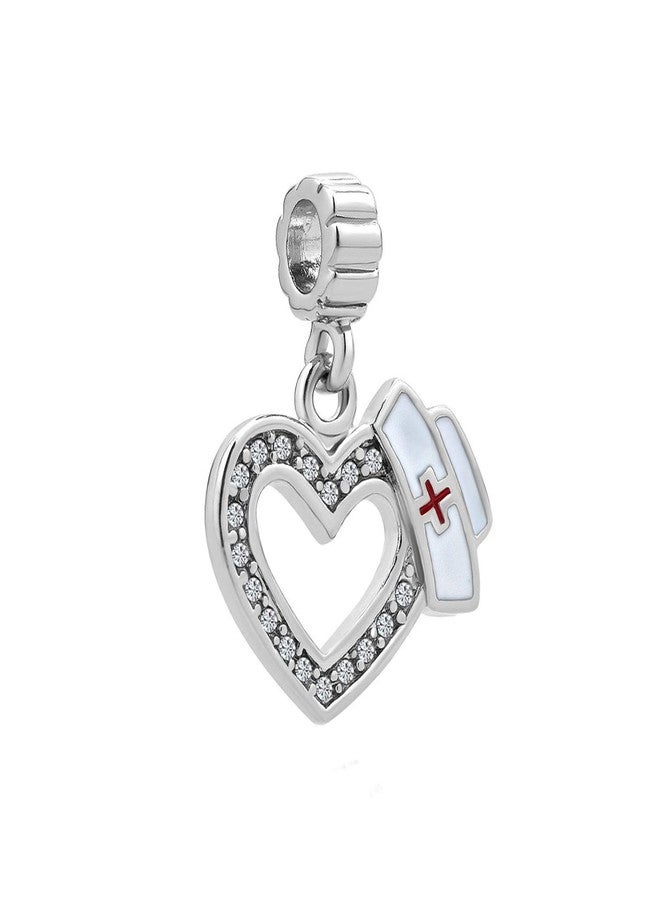 SBI Jewelry Heart Love Nurse Charm fits Pandora Charm Bracelet and Necklace Pendant Birthday Nurse Dangle for Women Jewelry - Image 1