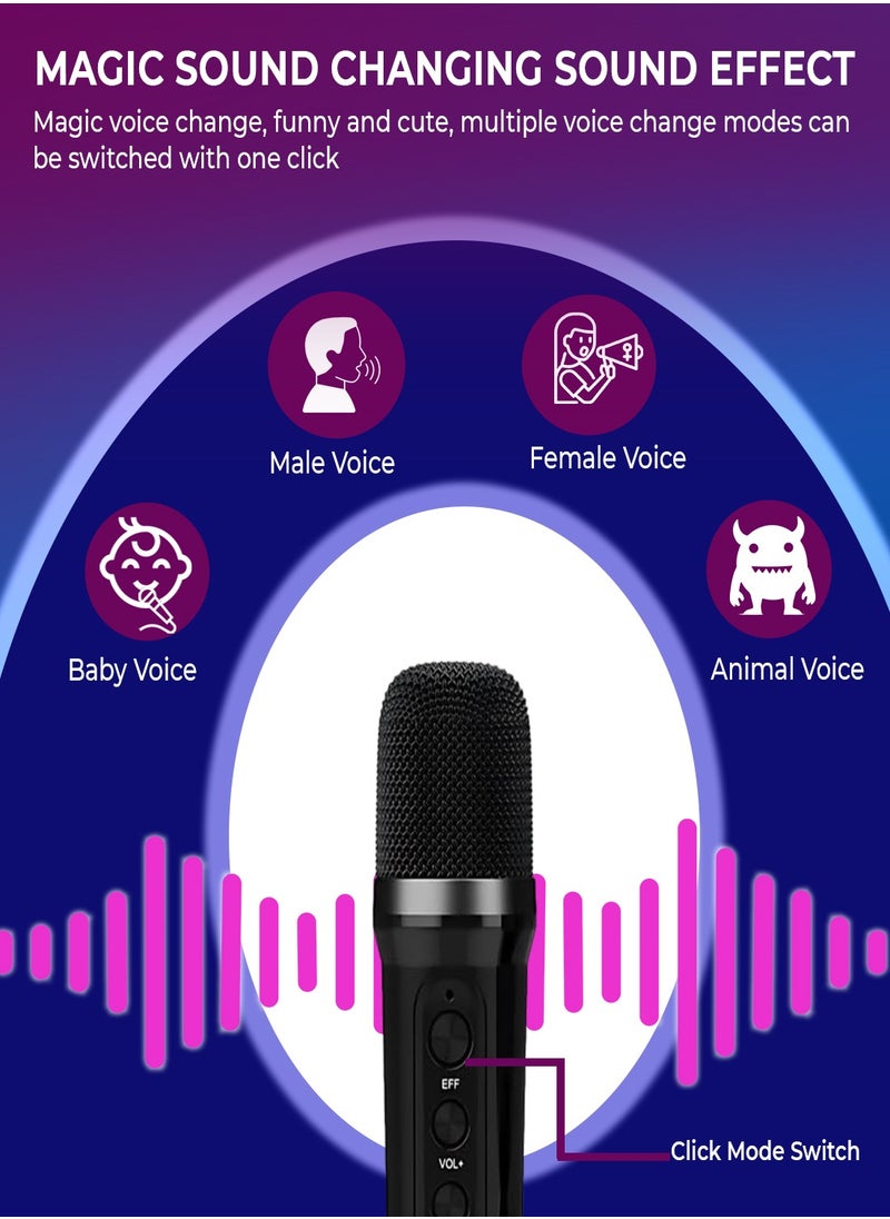 LIMITLESS Wireless Karaoke Speaker with 2 Microphones & Led Lights, Rechargeable Type C, Supports Bluetooth, USB, TF Card, Aux for Home and Outdoor Gatherings, 4 Voice Channels (Black)  - Image 2
