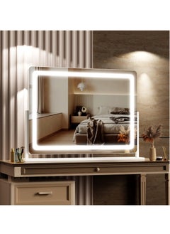 ETG LED Lighted Makeup Mirror with 10x Magnification and USB Charging Port, Mobile Phone Holder, Smart Touch 3-Color Dimmable Light, 360° Rotation 55*45CM  - Image 2