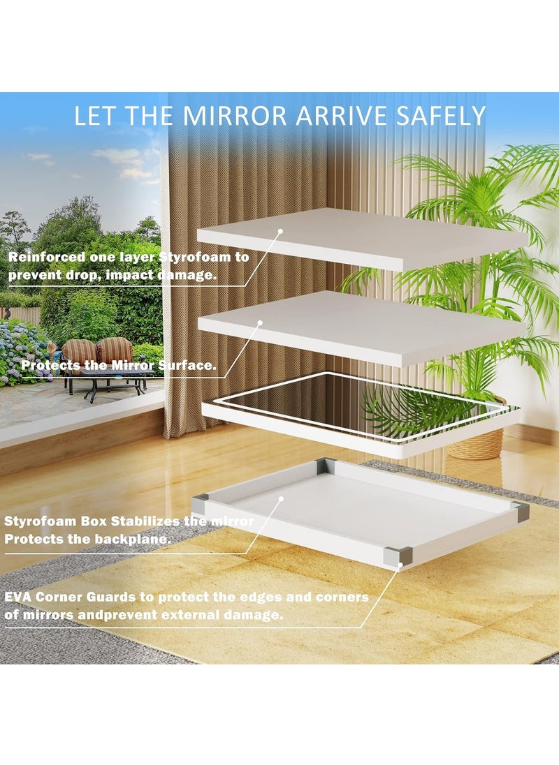 ETG - LED Lighted Makeup Mirror with 10x Magnification and USB Charging Port, Mobile Phone Holder, Smart Touch 3-Color Dimmable Light, 360° Rotation 55*45CM - Image 1