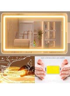 ETG LED Lighted Makeup Mirror with 10x Magnification and USB Charging Port, Mobile Phone Holder, Smart Touch 3-Color Dimmable Light, 360° Rotation 55*45CM  - Image 3