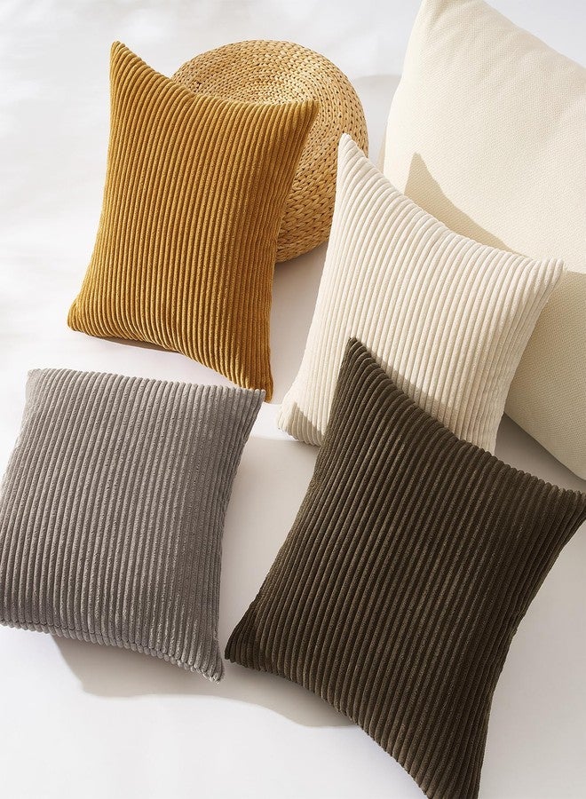 Topfinel Decorative Brown Throw Pillow Covers Cushion Cases, Set of 4 Soft Velvet Modern Double-Sided Designs, Rustic Fall Home Decor, Pillow Inserts Not Included 18x18 inch - Image 2