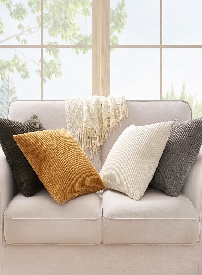 Topfinel Decorative Brown Throw Pillow Covers Cushion Cases, Set of 4 Soft Velvet Modern Double-Sided Designs, Rustic Fall Home Decor, Pillow Inserts Not Included 18x18 inch - Image 4