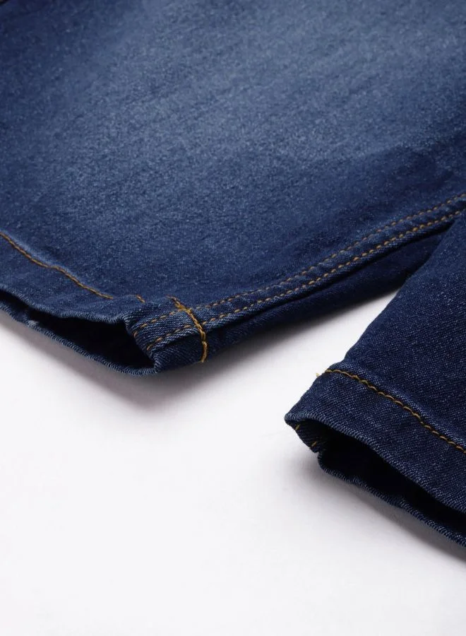 The Indian Garage Co Men Regular Fit Solid Mid-Rise Denim Shorts