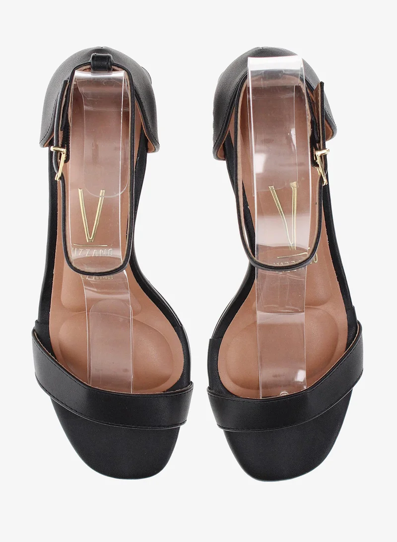 VIZZANO Black Low Heel Sandals for Women – Stylish & Comfortable Everyday Footwear for Women | Best Price UAE