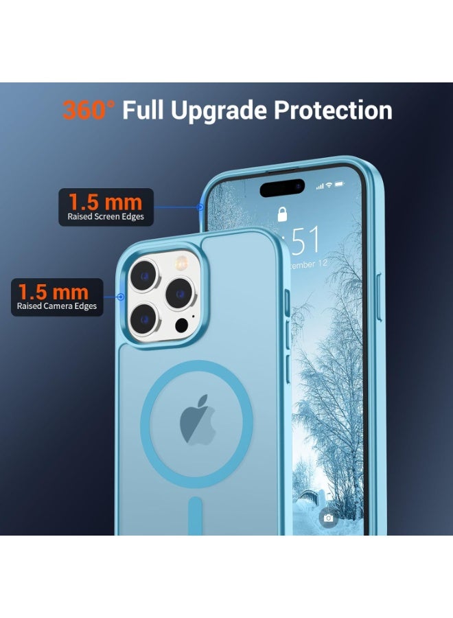 ACLIX Magnetic Case for iPhone 15 Pro Compatible with MagSafe, Translucent Matte Back Slim Shockproof Phone Cover | Sky Blue - Image 3