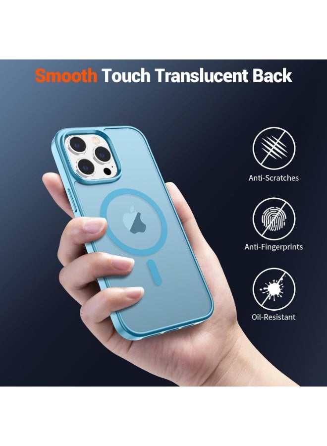 ACLIX Magnetic Case for iPhone 15 Pro Compatible with MagSafe, Translucent Matte Back Slim Shockproof Phone Cover | Sky Blue - Image 5