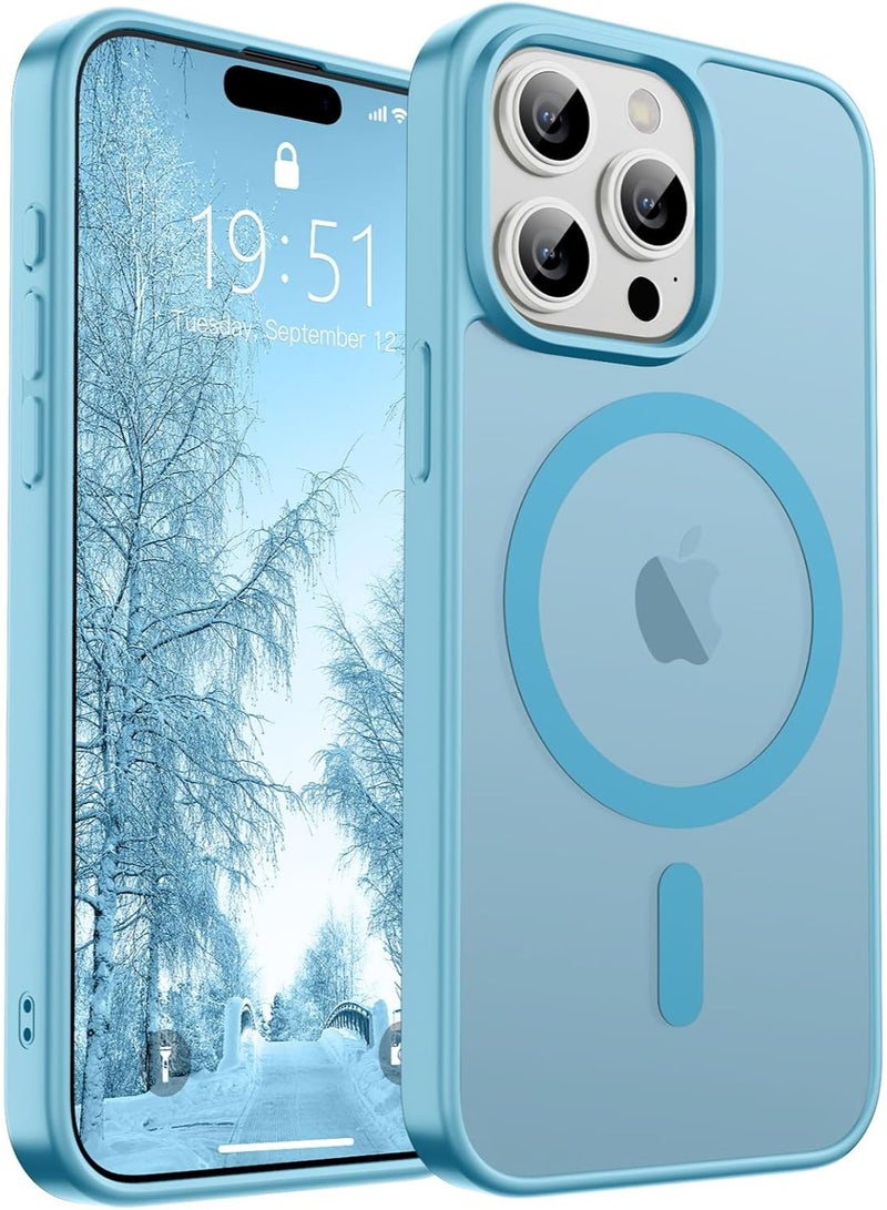 ACLIX Magnetic Case for iPhone 15 Pro Compatible with MagSafe, Translucent Matte Back Slim Shockproof Phone Cover | Sky Blue - Image 1