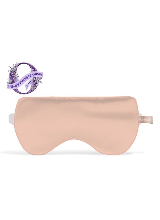 Asutra Silk Eye Pillow for Sleep, Light Pink - Filled w/Lavender Buds & Flax Seeds, Weighted Eye Mask, Meditation & Light Blocking Blindfold, Cooling Gel Mask Included  - Image 2