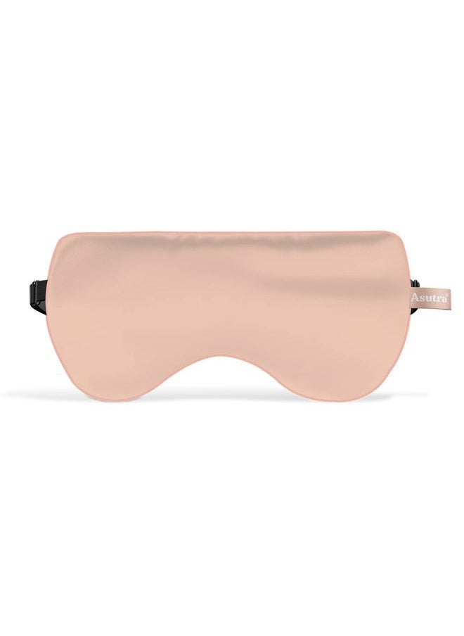 Asutra Silk Eye Pillow for Sleep, Light Pink - Filled w/Lavender Buds & Flax Seeds, Weighted Eye Mask, Meditation & Light Blocking Blindfold, Cooling Gel Mask Included  - Image 1
