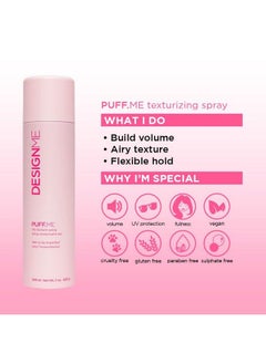 Design.ME Designme Puff.Me Dry Texture Spray For Hair ; Light Hold Hairspray For Straight Or Wavy Hair ; Color Safe Fine Hair Texture Spray ; Paraben And Sulfate Free Volumizing Spray Hair Texturizer (7 Oz)  - Image 4