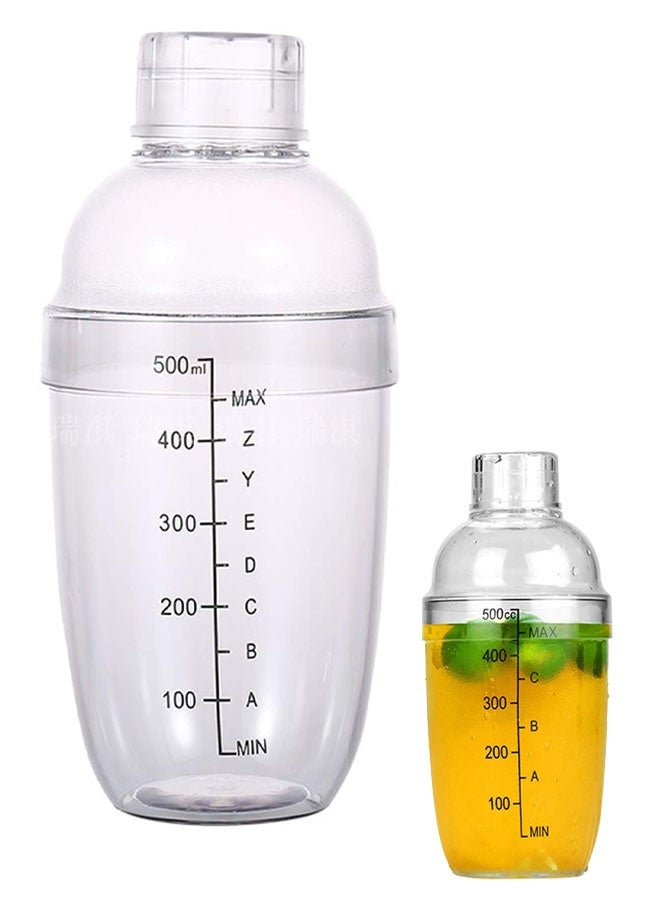 Plastic Cocktail Shaker,Drink Mixer Boba Tea Shaker,Professional Bar Tools Set (17oz/500cc) - Image 1