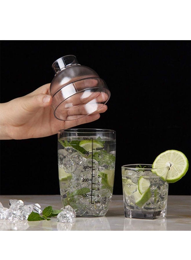 Plastic Cocktail Shaker,Drink Mixer Boba Tea Shaker,Professional Bar Tools Set (17oz/500cc) - Image 2