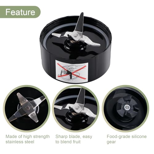 Equust 2-pack Cross Blade Blender Replacement Parts Work with Magic Bullet 250w Blenders Model MB1001 Series, Black - Image 2