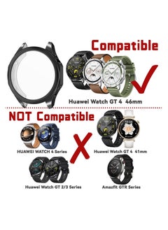 KASTWAVE Protective Case compatible with Huawei Watch GT 4 46mm, 2 Pack All-around Flexible TPU Case with Screen Protector (Black, Transparent)  - Image 5