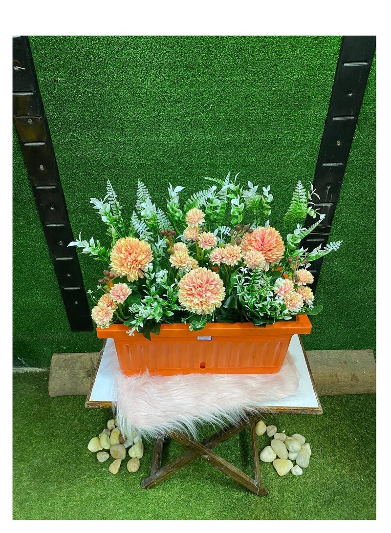 Orange artificial flower pot for decoration - Image 1