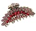 Fodattm Women Lady Retro Flowers Hair Claw Clip Vintage Alloy Rhinestone NonSlip Hair Jaw Clips Hairpin Large Hair Updo Grip Bath Accessories for Thick Hair Fancy Hair Barrette Clamp Red - Image 2