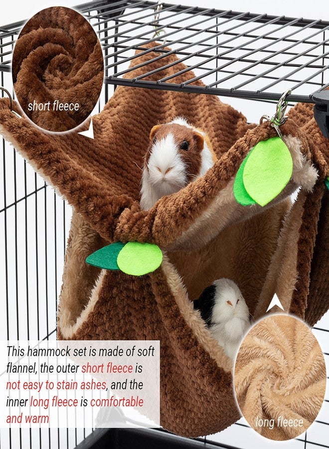 ORZECHKO Small Animal Hammock - Hanging Hammock & Tunnel Hideout for Guinea Pig Hamster Parrot Rat Chinchilla - Warm Swing Plush Cage Bed Washable Pet Hammock - Image 3