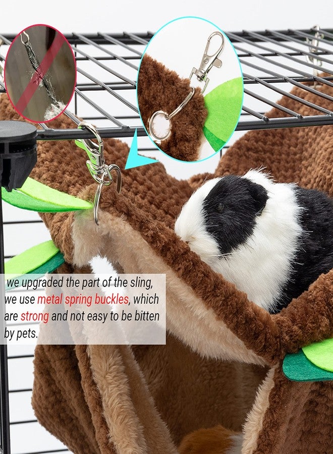 ORZECHKO Small Animal Hammock - Hanging Hammock & Tunnel Hideout for Guinea Pig Hamster Parrot Rat Chinchilla - Warm Swing Plush Cage Bed Washable Pet Hammock - Image 4