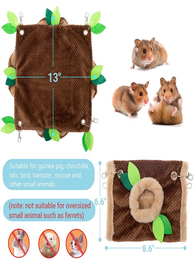 ORZECHKO Small Animal Hammock - Hanging Hammock & Tunnel Hideout for Guinea Pig Hamster Parrot Rat Chinchilla - Warm Swing Plush Cage Bed Washable Pet Hammock - Image 2