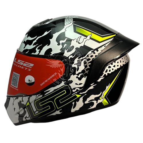 LS2 Helmets - FF352 Rookie - Antars - Gloss Black White | Single Clear Visor | Sharp 4 Star Rated | ECE and ISI Certified | Full Face Helmet | with Anti Fog Lens | XL - 590 MM - Image 3