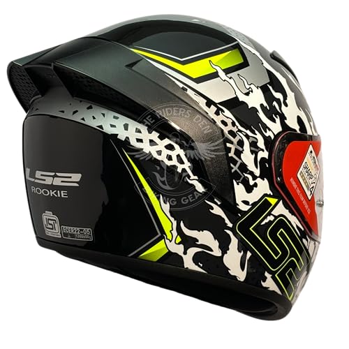 LS2 Helmets - FF352 Rookie - Antars - Gloss Black White | Single Clear Visor | Sharp 4 Star Rated | ECE and ISI Certified | Full Face Helmet | with Anti Fog Lens | XL - 590 MM - Image 4