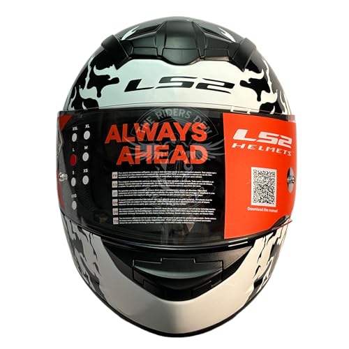 LS2 Helmets - FF352 Rookie - Antars - Gloss Black White | Single Clear Visor | Sharp 4 Star Rated | ECE and ISI Certified | Full Face Helmet | with Anti Fog Lens | XL - 590 MM - Image 2