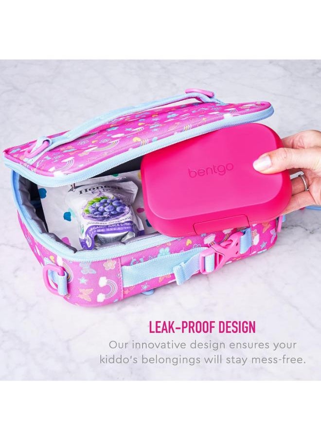 Bentgo - Kids Snack 2 Compartment Leak Proof Bento - Style Food Storage For Snacks And Small Meals, Easy - Open Latch, Dishwasher Safe , And Bpa - Freeideal For Ages 3+ (Fuchsia/Teal) - Image 1