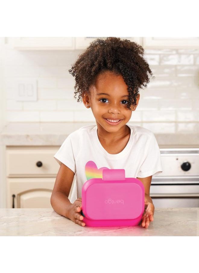 Bentgo - Kids Snack 2 Compartment Leak Proof Bento - Style Food Storage For Snacks And Small Meals, Easy - Open Latch, Dishwasher Safe , And Bpa - Freeideal For Ages 3+ (Fuchsia/Teal) - Image 1