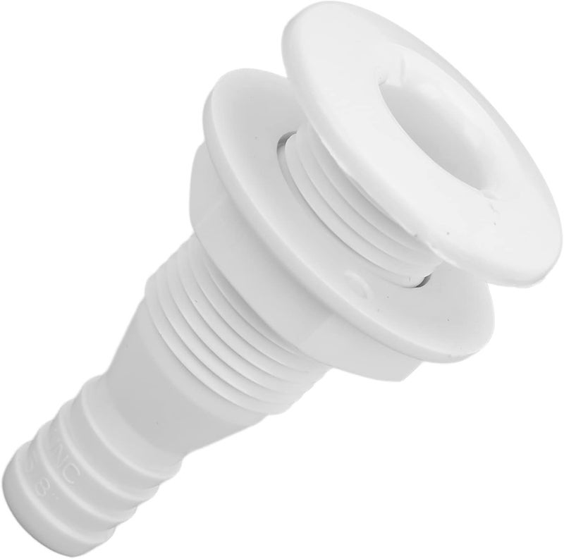 woobles Thru Hull Connector, 5/8in Thru Hull Fitting Straight ABS Impact Resistance Hose Connector Accessory for Boats Marines (White) White - Image 1