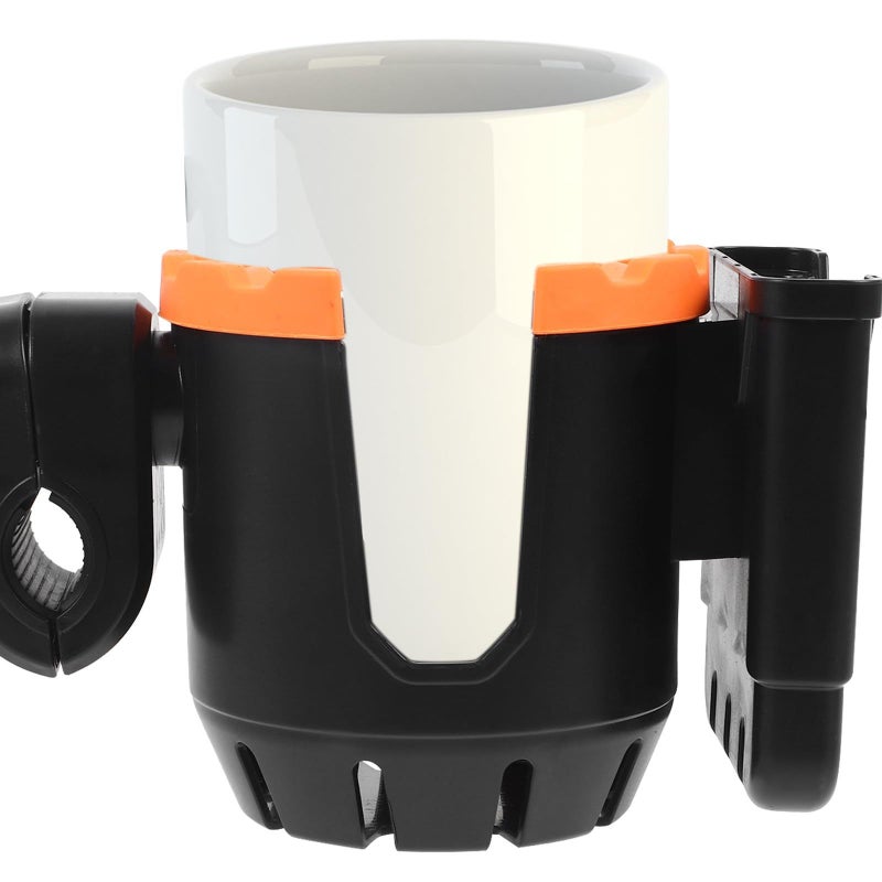 Walker Cup Holder Easy Install No Tools Rolling Walker Wheelchair Black Orange - Image 3