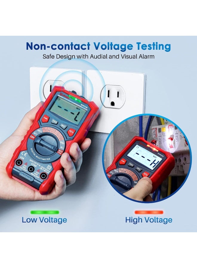 AstroAI جهاز قياس متعدد الاستخدامات من أسترو إيه آي، مقياس فولت أوتوماتيكي 4000 عد، مقياس مقاومة رقمي 1.5 فولت/9 فولت/12 فولت - Image 2