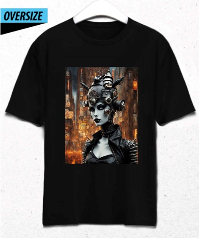 Hena Cyberqueen – Coded Beauty Oversize T-Shirt Black  - Image 1