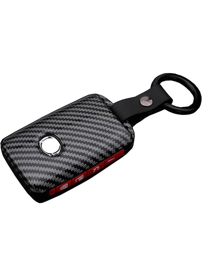 Key Fob Cover Case Fit for 2019-2021 Mazda 3 Mazda 3 Hatchback Mazda CX4 CX5 CX8 CX9 CX 30 Mazda 6 WAZSKE11D01 Keyless Entry Remote Case Holder ABS Carbon Fiber Pattern - Image 1