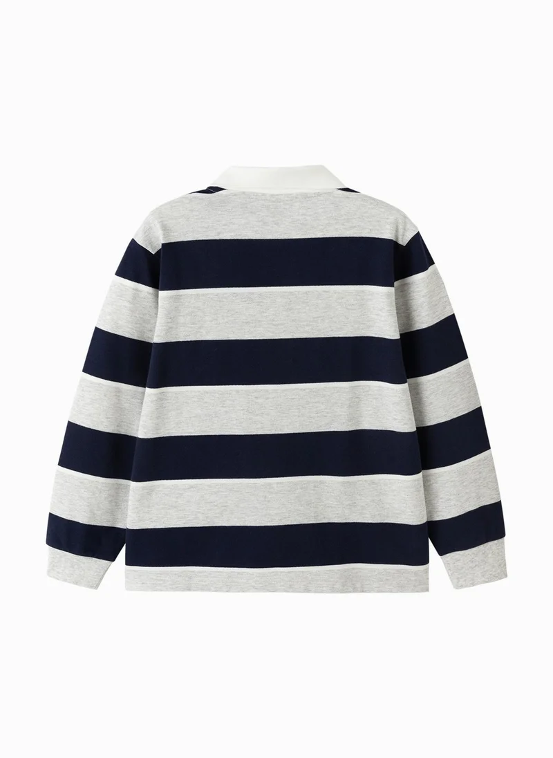 Balabala Kids Boy Lapel long sleeve T-shirt